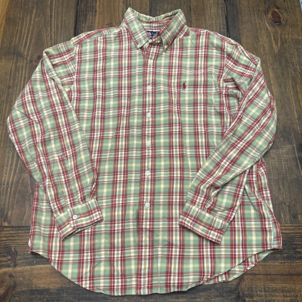 Polo Ralph Lauren Mens XL Classic Fit Plaid flannel Button Down Shirt, vintage